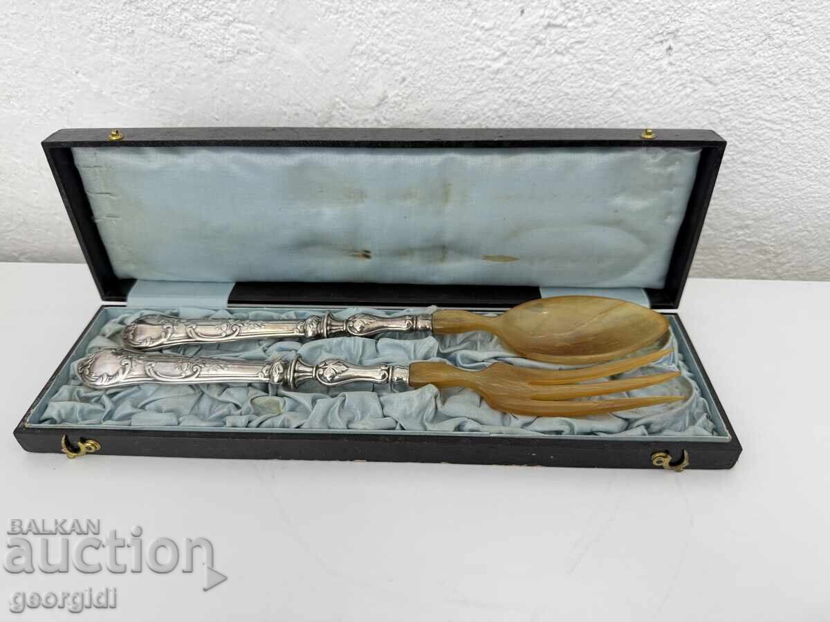 Френски сребърни прибори за салата. №7556