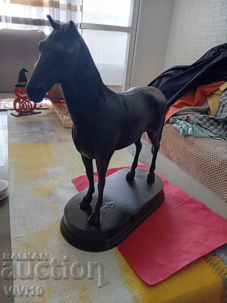 Statuetă veche de cal, metal, 33cm