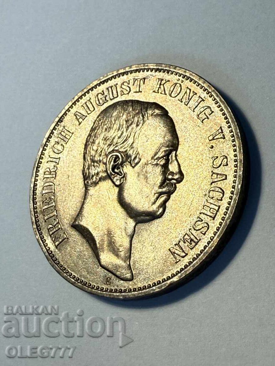 5 Mark 1914 GERMANIA SACHSEN, FRIEDRICH AUGUST