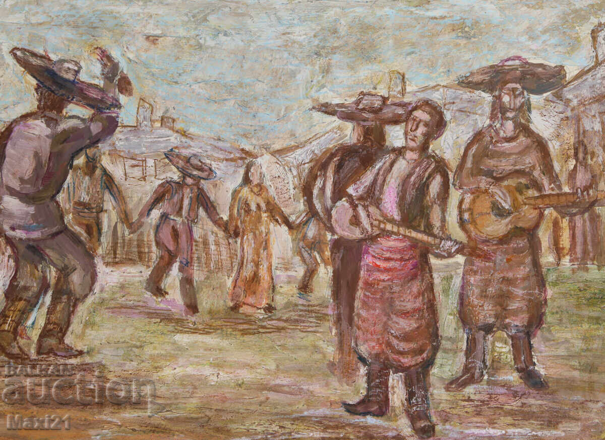 Painting tempera paints figurative composition - 5