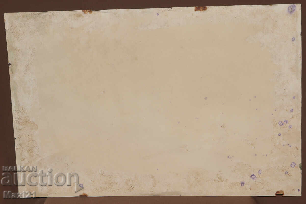 Old painting tempera paints mountain landscape - 7