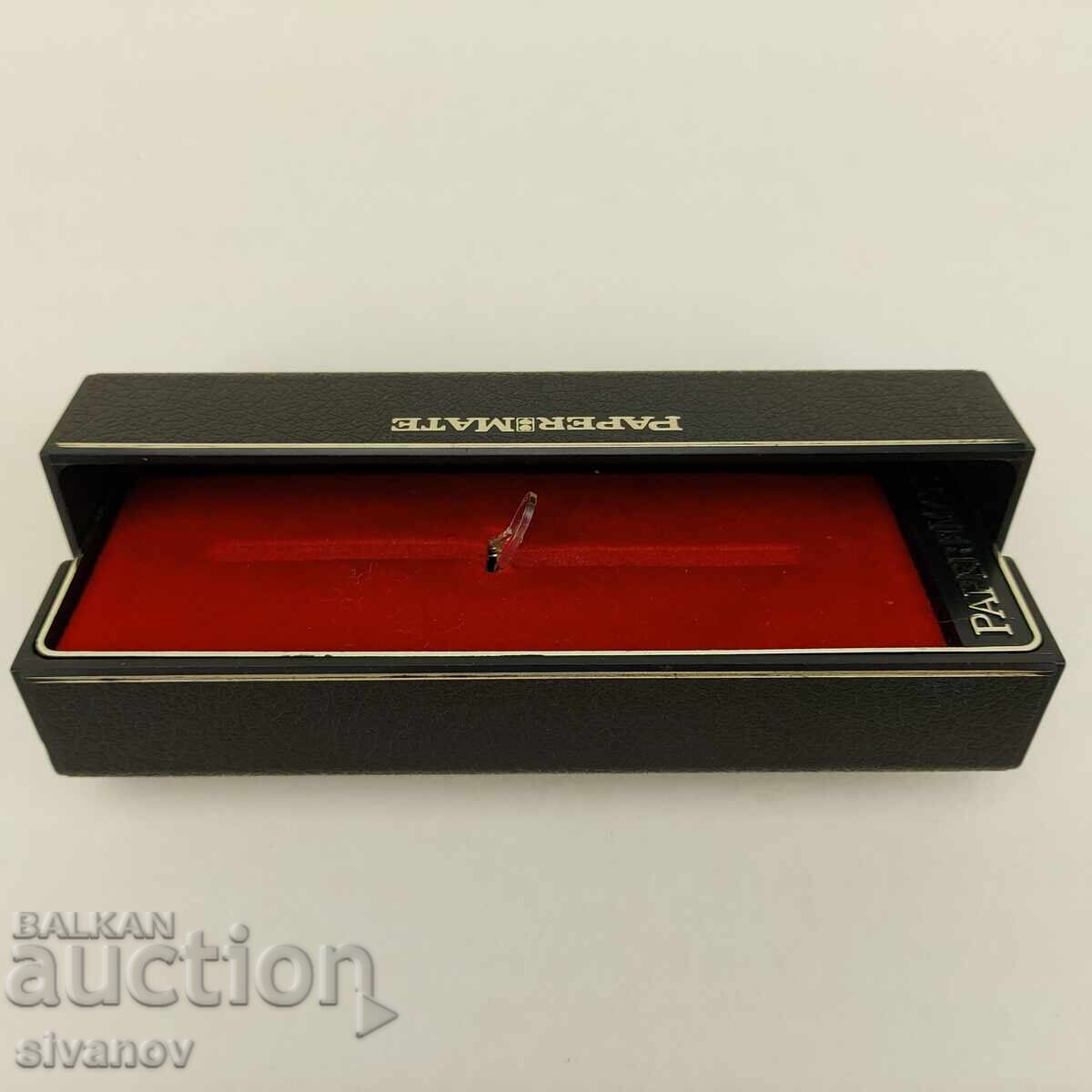 Delivery of Old Paper Mate pen box, black empty #4553 Delivery of Old Paper Mate pen box, black empty #4553