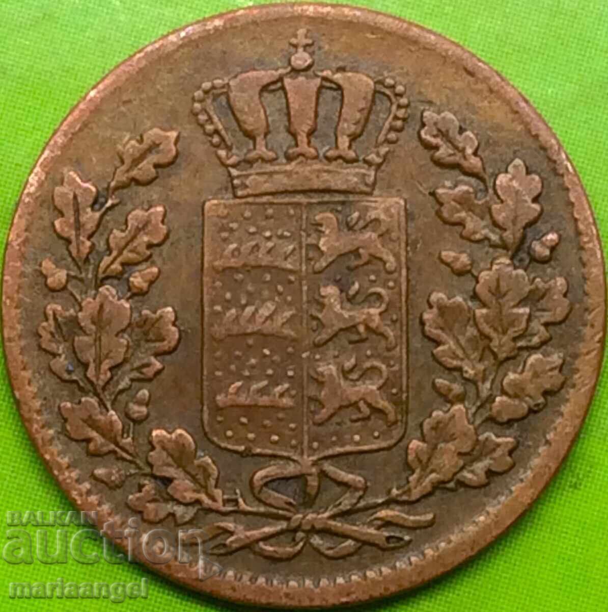 1/2 Kreuzer 1856 Γερμανία Württemberg Cu - 6