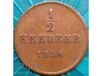 1/2 Kreuzer 1856 Germania Württemberg Cu