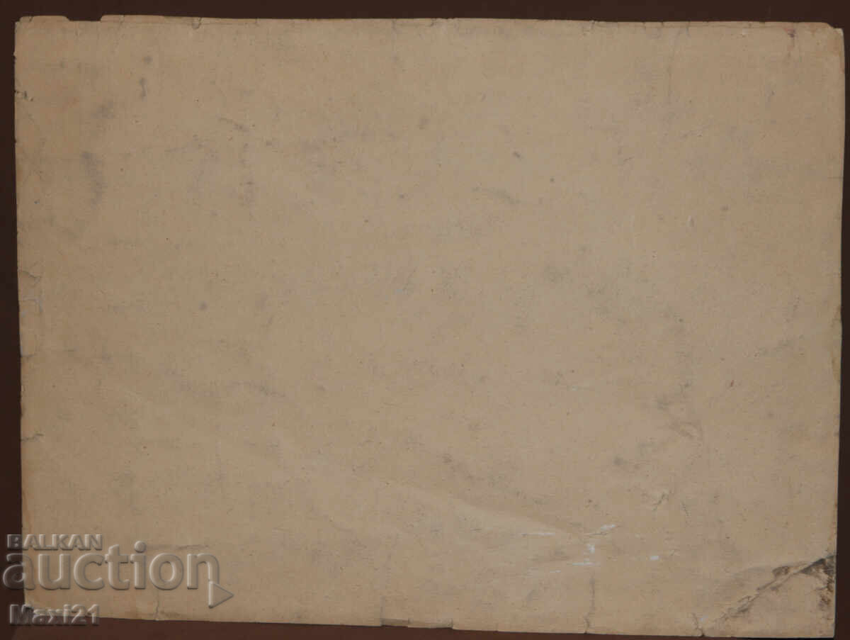 Old painting, tempera paints, seascape - 7