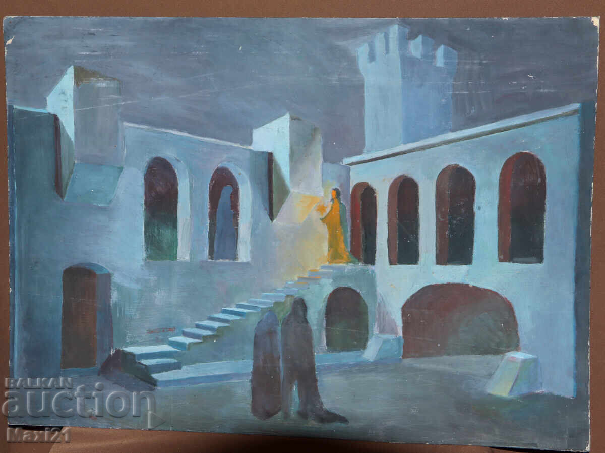 Auction Painting, tempera, scenography, theatrical stage Auction Painting, tempera, scenography, theatrical stage