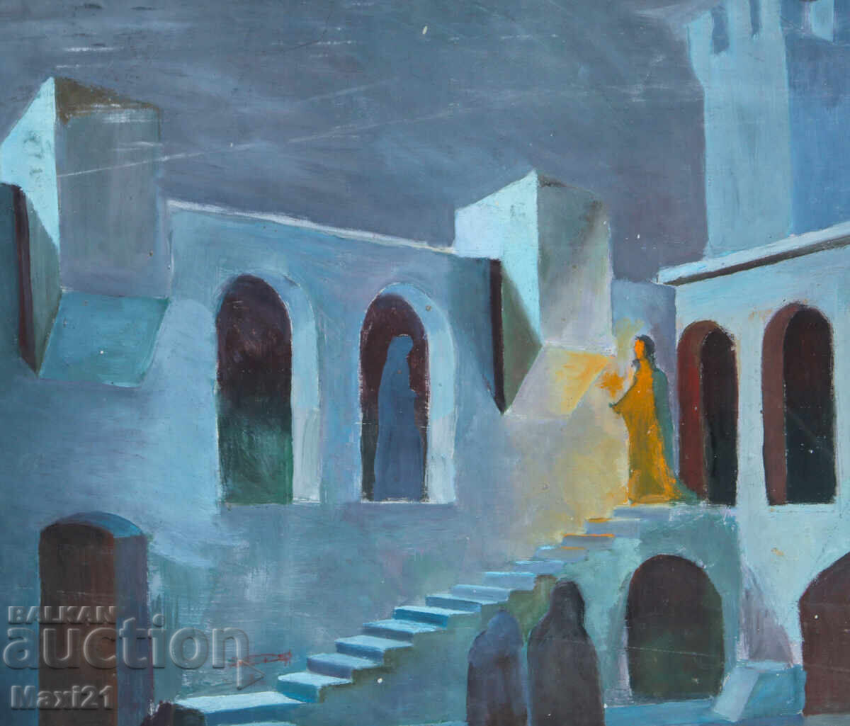 Delivery of Painting, tempera, scenography, theatrical stage Delivery of Painting, tempera, scenography, theatrical stage