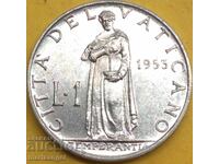 1 Lira 1953 Vatican Pius XII UNC 2
