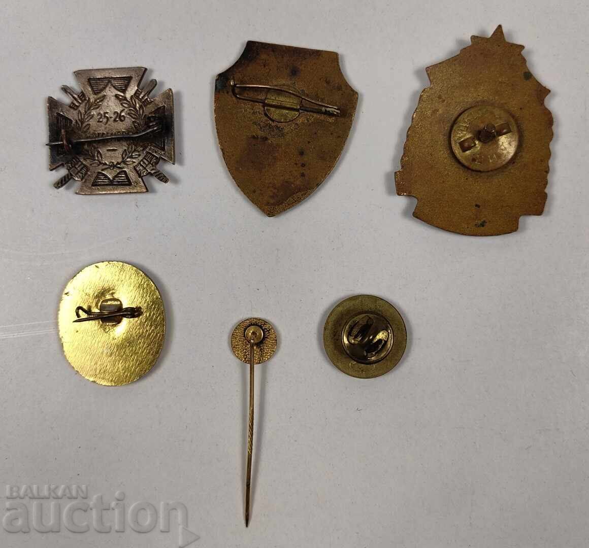 LOT RARE BADGES SIGNS MARK BADGE ENAMELED - 7 LOT RARE BADGES SIGNS MARK BADGE ENAMELED - 7