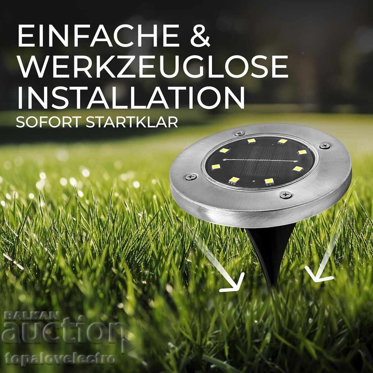 8 соларни лампи за градина, водоустойчиви, бяла светлина с цена 19.00 лв. | € 9.71