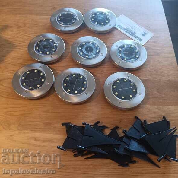 Аукцион 8 соларни лампи за градина, водоустойчиви, бяла светлина