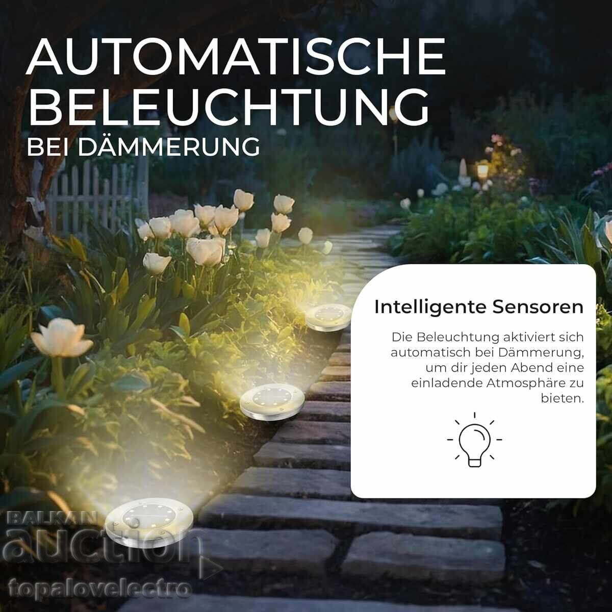 Комплект от 8 соларни лампи за градина, водоустойчиви с цена 23.00 лв. | € 11.76