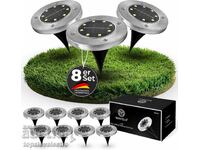 Set de 8 lămpi solare pentru grădină, rezistente la apă