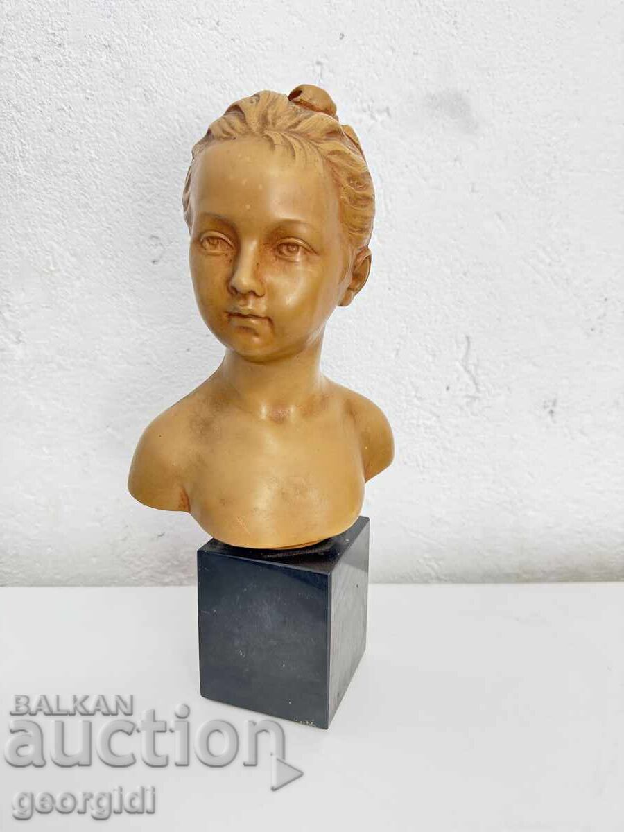 Very elegant 19th-century French terracotta bust of Louise Br