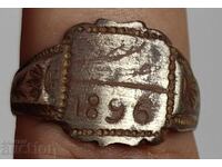 1896 СТАР ВЪЗРОЖДЕНСКИ МЪЖКИ ПРЪСТЕН КНЯЖЕСТВО БЪЛГАРИЯ