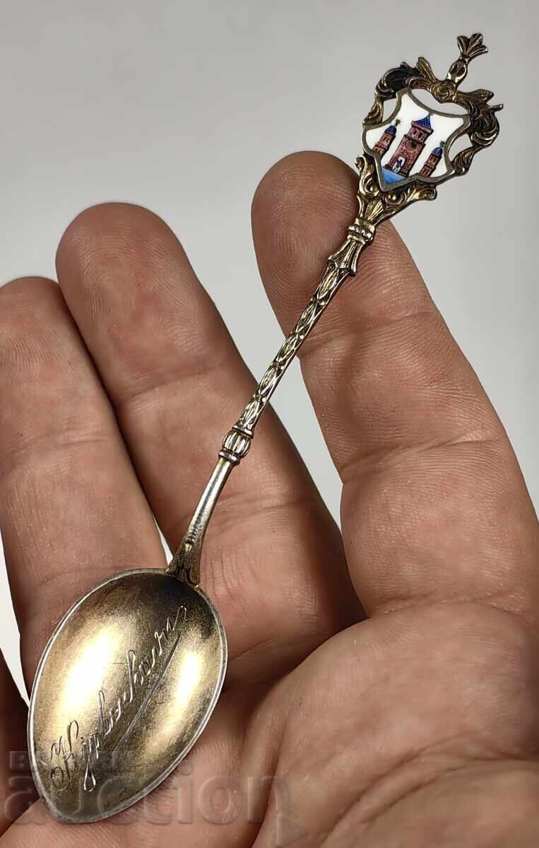 1905 COPENHAGEN OLD SILVER SPOON ENAMEL SPOON MARKED