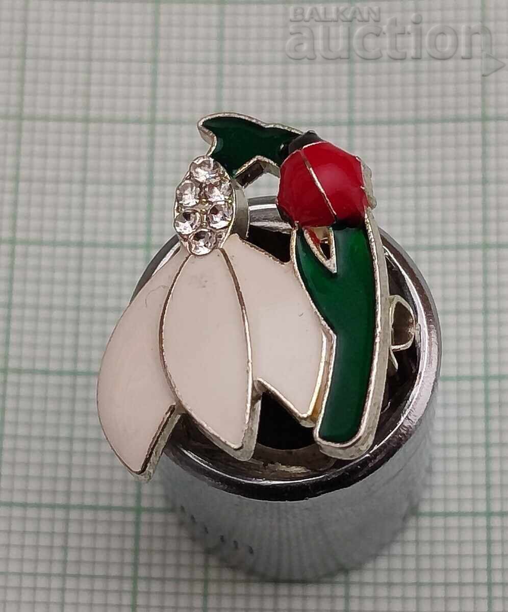 SNOWDROP KALINKA BROOCH ENAMEL