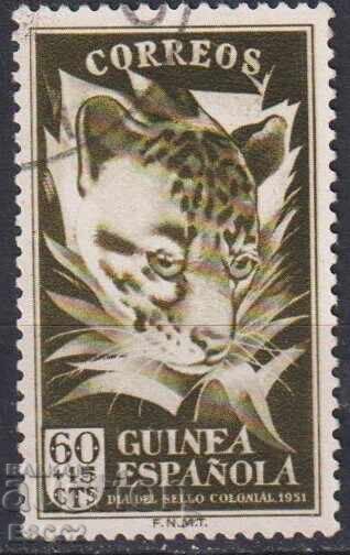 Σφραγίδα με σήμανση Fauna Diva Cat 1951 από Ισπανική Γουινέα