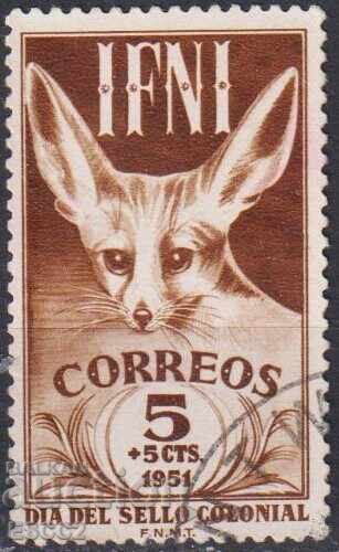 Клеймована марка Фауна Фенек 1951 от Ифни