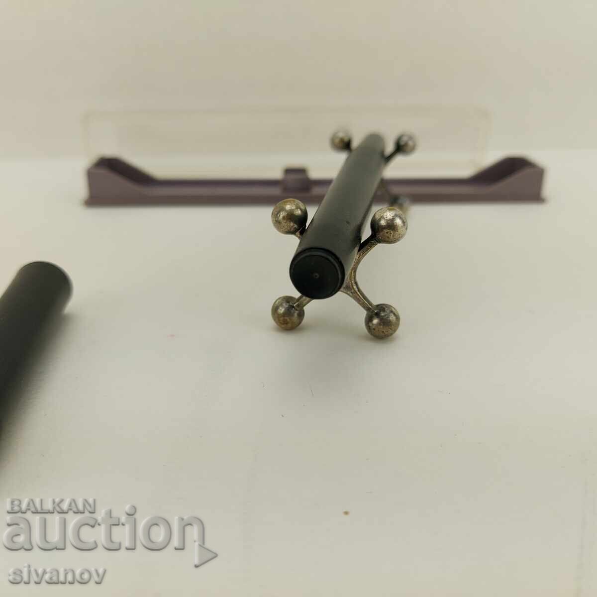 Παλιό σοβιετικό στυλό λεπτής μύτης για σχέδιο, μπλε #4620 - 5