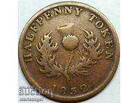 1/2 Halfpenny 1832 Nova Scotia Token 28mm - quite rare
