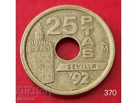 25 πεσέτες 1992 - Ισπανία - Εκό '92 Σεβίλλη (Γλόμπος)