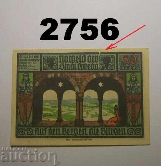 Дупка Lobeda 50 pfennig 1921 Германия