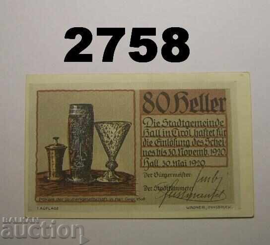 Αίθουσα 80 Heller 1920 Αυστρία με τιμή 3.00 BGN | € 1.53 Αίθουσα 80 Heller 1920 Αυστρία με τιμή 3.00 BGN | € 1.53