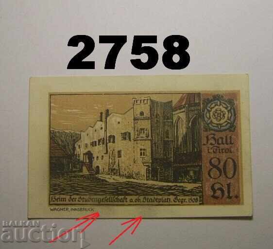 Αίθουσα 80 Heller 1920 Αυστρία Αίθουσα 80 Heller 1920 Αυστρία