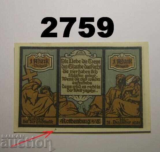 Ρότhenburg 1 μάρκο 1921 Γερμανία