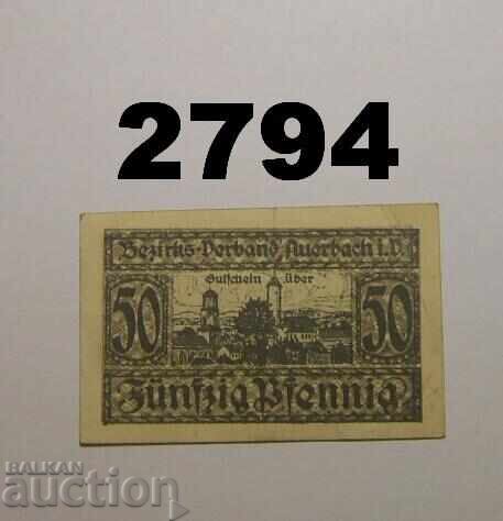 Auerbach 50 pfennig Notgeld Германия Auerbach 50 pfennig Notgeld Германия