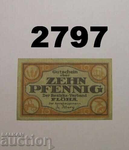 Flöha 10 pfennig Notgeld Germania Flöha 10 pfennig Notgeld Germania