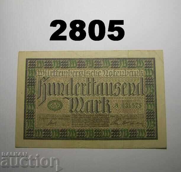 Württembergische Notenbank 100,000 mark 1923 Germany Württembergische Notenbank 100,000 mark 1923 Germany