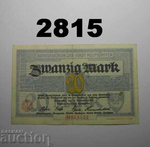 UNGÜLTIG Neumünster 20 mark 1918 Германия UNGÜLTIG Neumünster 20 mark 1918 Германия