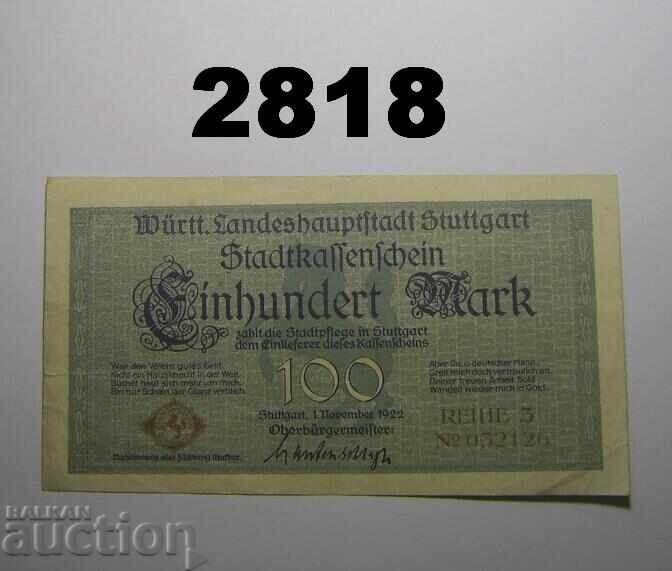 Στουτγκάρδη 100 μάρκα 1922 Γερμανία Στουτγκάρδη 100 μάρκα 1922 Γερμανία