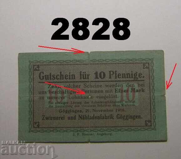 Göggingen 10 pfennig 1916 Германия