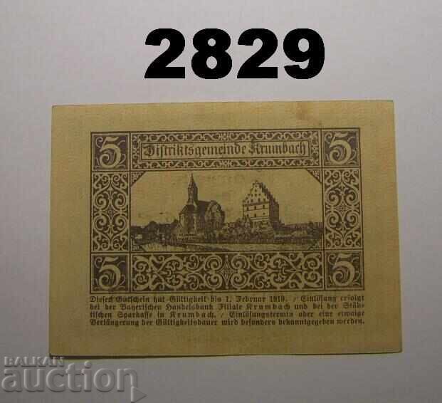 Krumbach 5 mark 1918 Германия с цена 50.00 лв. | € 25.56 Krumbach 5 mark 1918 Германия с цена 50.00 лв. | € 25.56