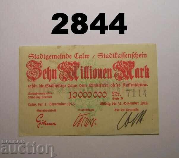 Σπάνιο Calw 10 εκατομμύρια μάρκα 1923 Γερμανία Σπάνιο Calw 10 εκατομμύρια μάρκα 1923 Γερμανία