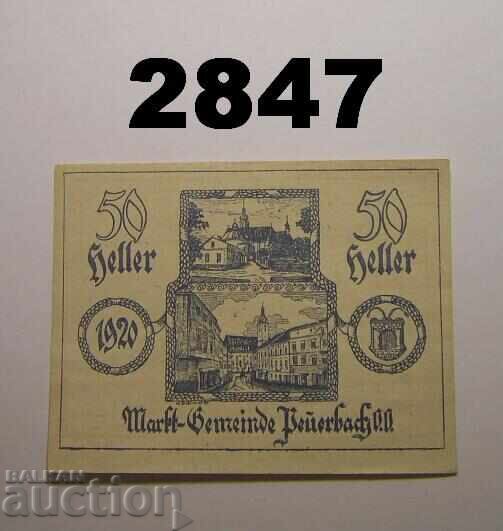 Peuerbach 50 heller 1920 Austria