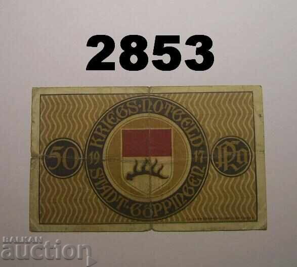 Göppingen 50 pfennig 1917 Germania cu preț 3.00 BGN | € 1.53