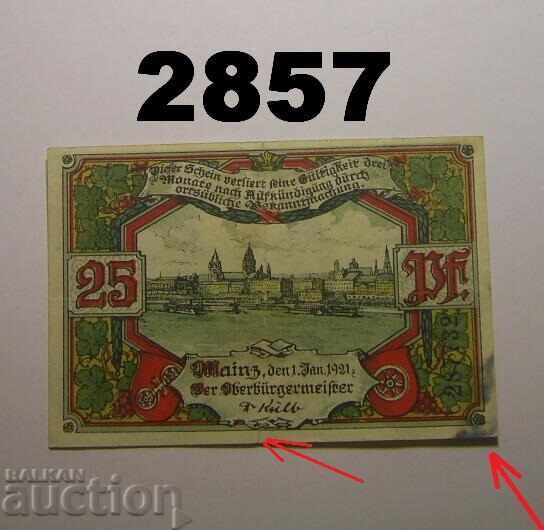 Μάιντς 25 φενίγκ 1921 Γερμανία