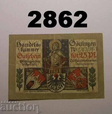 Γκέτινγκεν 25 πφένιγκ 1917 Γερμανία με τιμή 1.00 BGN | € 0.51
