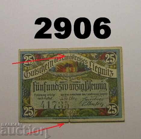 Liegnitz 25 pfennig Norgeld Германия