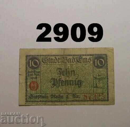 Bad Ems 10 pfennig 1918 Germany