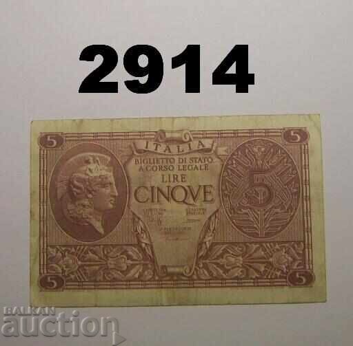 Italy 5 Lire 1944