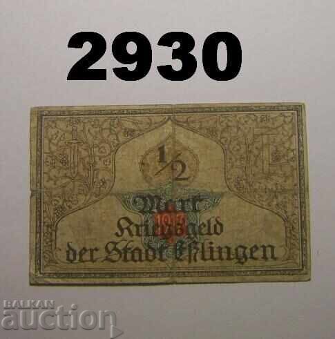 Esslingen 50 pfennig (1/2 mark) 1917 Германия с цена 1.50 лв. | € 0.77 Esslingen 50 pfennig (1/2 mark) 1917 Германия с цена 1.50 лв. | € 0.77
