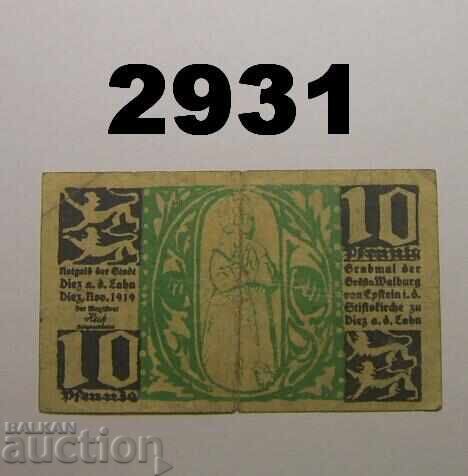 Diez 10 pfennig 1919 Германия Diez 10 pfennig 1919 Германия