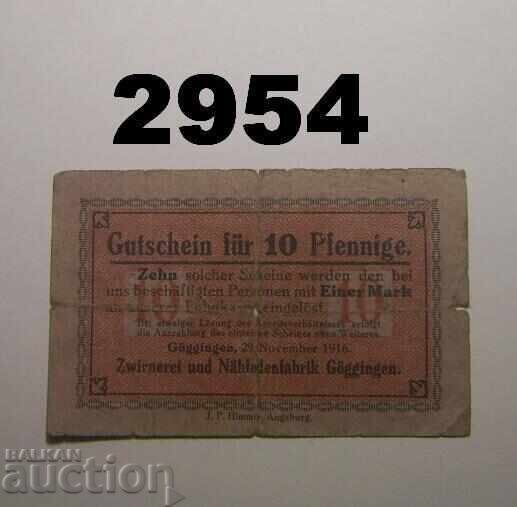 Γκένγκινγκεν 10 πφέννιχ 1916 Γερμανία Γκένγκινγκεν 10 πφέννιχ 1916 Γερμανία