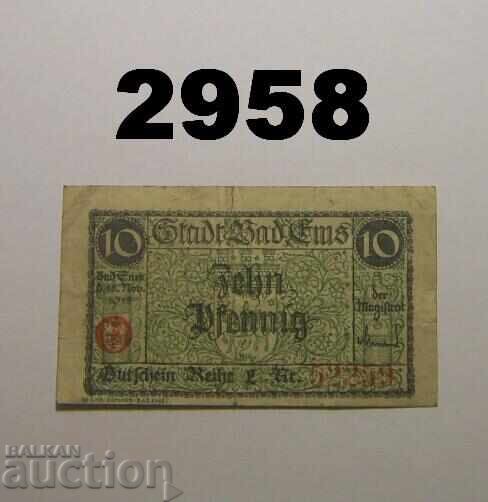 Bad Ems 10 pfennig 1918 Германия Bad Ems 10 pfennig 1918 Германия