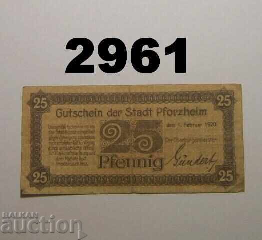 Pforzheim 25 pfennig 1920 Германия Pforzheim 25 pfennig 1920 Германия